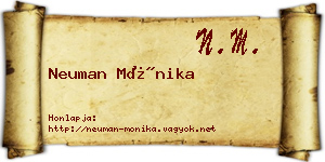 Neuman Mónika névjegykártya
